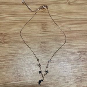 SWAROVSKI - SYMBOLIC NECKLACE MOON STAR BLACK ROSE GOLD PLATED
